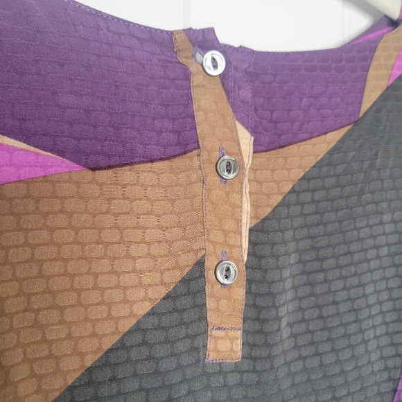 Nora Noh × Saks Fifth Avenue Palm Leaf 100% Silk Midi Dress Vintage Resortwear 8 - Picture 9 of 12